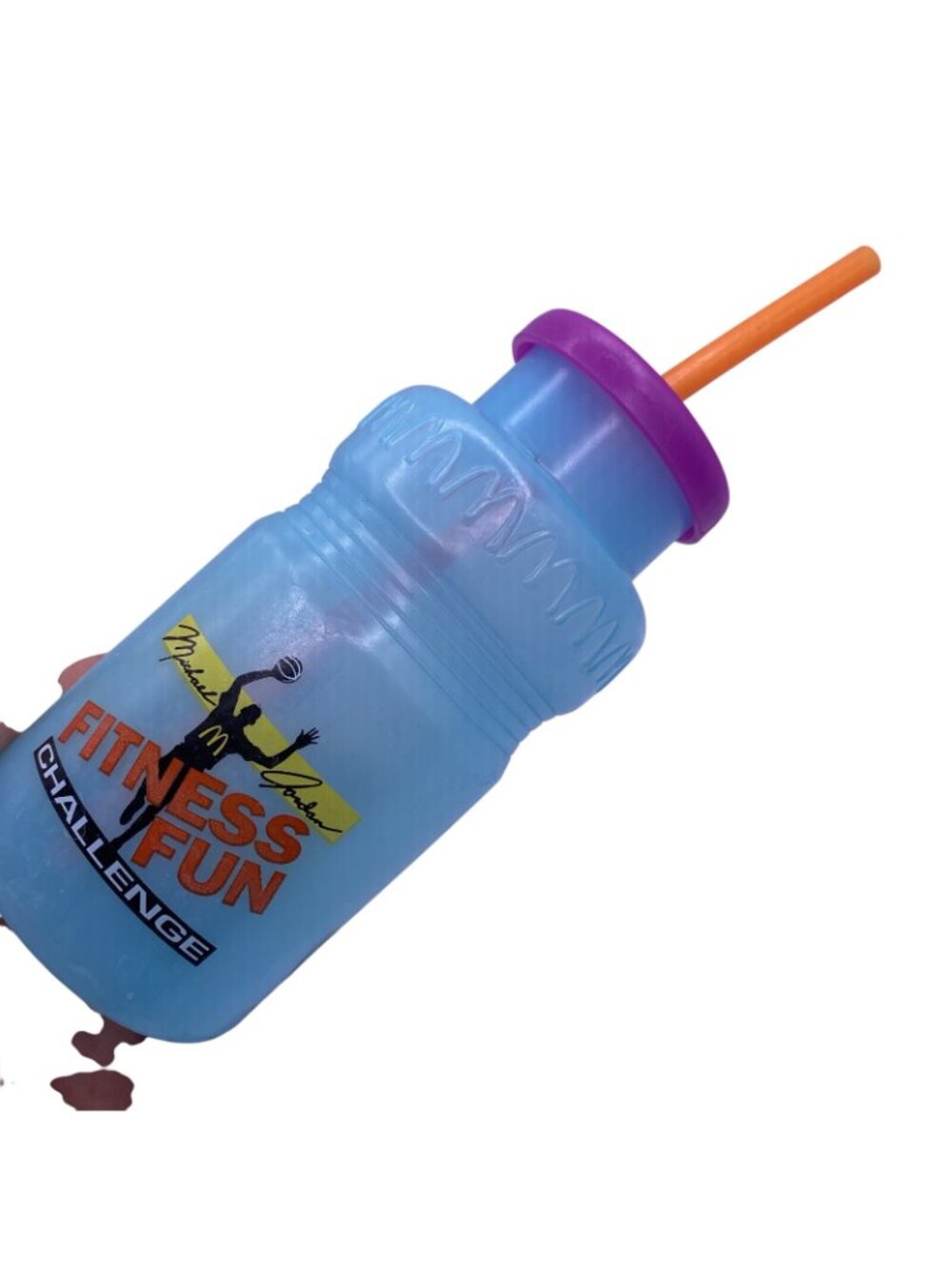 Michael Jordan Fitness Fun Challenge Water Bottle With Straw - Blue & Purple - C - Picture 8 of 9